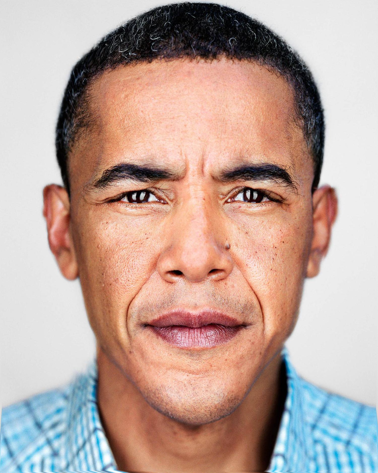 Obama warped to the average face